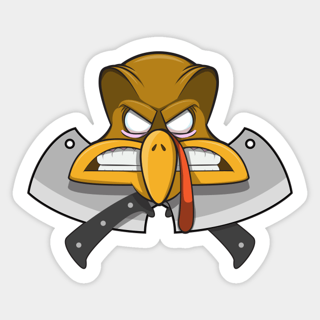 Thanksgiving Turkey crossbones Parody Sticker by CoySoup